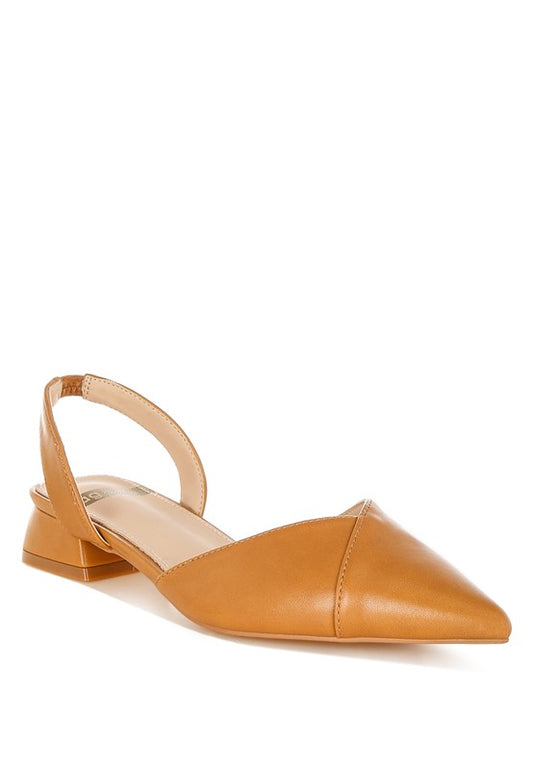 Tan Soft Real Leather Slingback Sandals