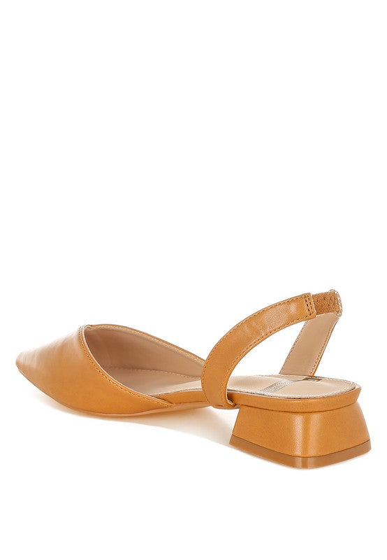 Tan Soft Real Leather Slingback Sandals