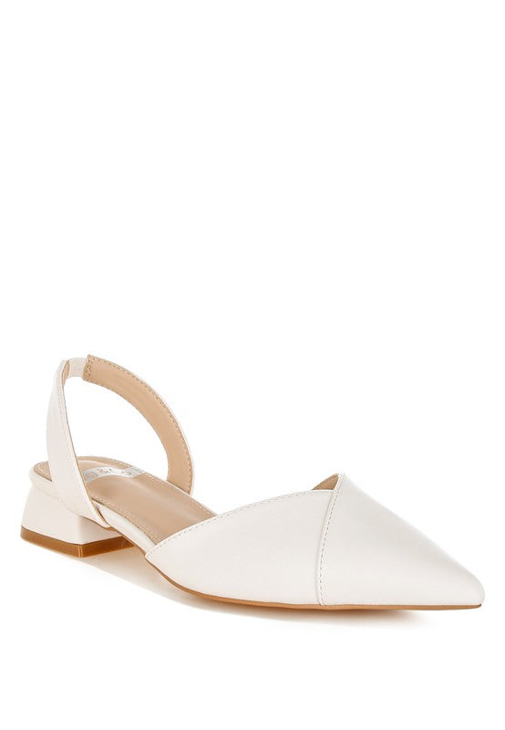 White Soft Real Leather Slingback Sandals