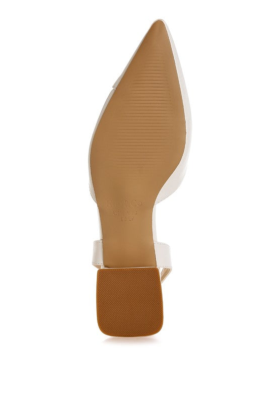 White Soft Real Leather Slingback Sandals