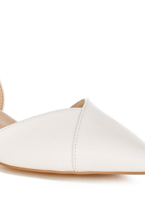 White Soft Real Leather Slingback Sandals
