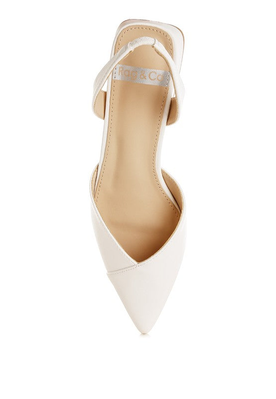 White Soft Real Leather Slingback Sandals