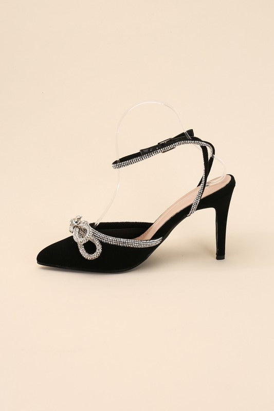 Black Double Bow Stiletto Heel