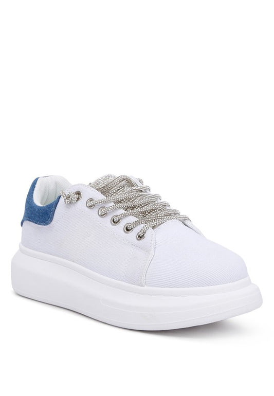 Zapatillas con cordones y diamantes de imitación de Jaxen
