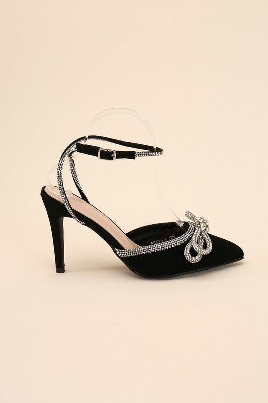 Black Double Bow Stiletto Heel