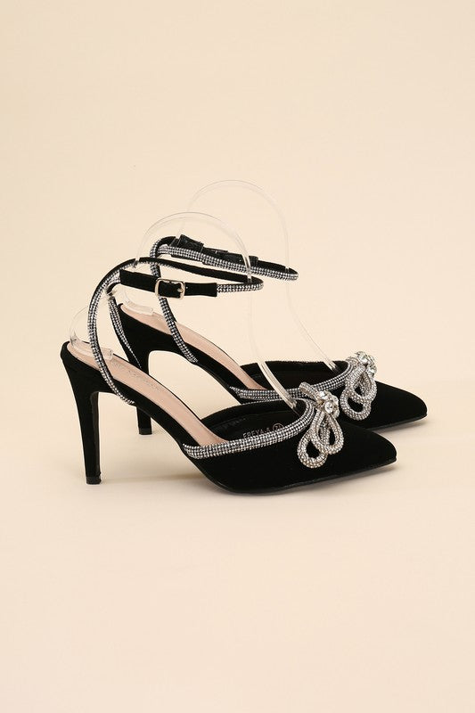 Black Double Bow Stiletto Heel