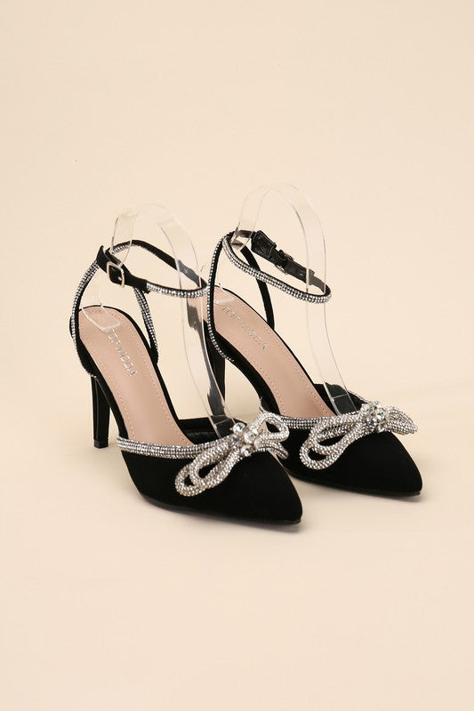 Black Double Bow Stiletto Heel