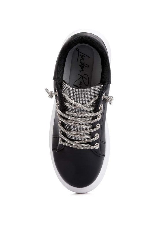 Zapatillas con cordones y diamantes de imitación de Jaxen