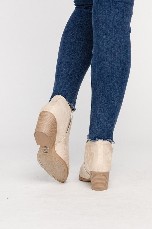 Pale Sand GWEN Suede Ankle Boots