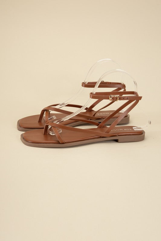 Tan Casual Strappy Flat Sandals