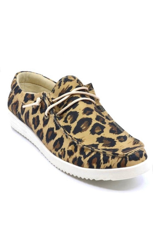 Leopard Slip on Moccasin sneaker