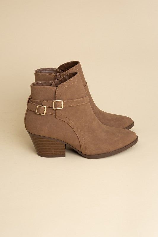 Tan Nadine Ankle Buckle Boots