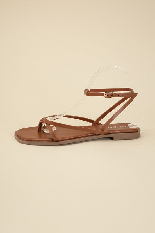 Tan Casual Strappy Flat Sandals