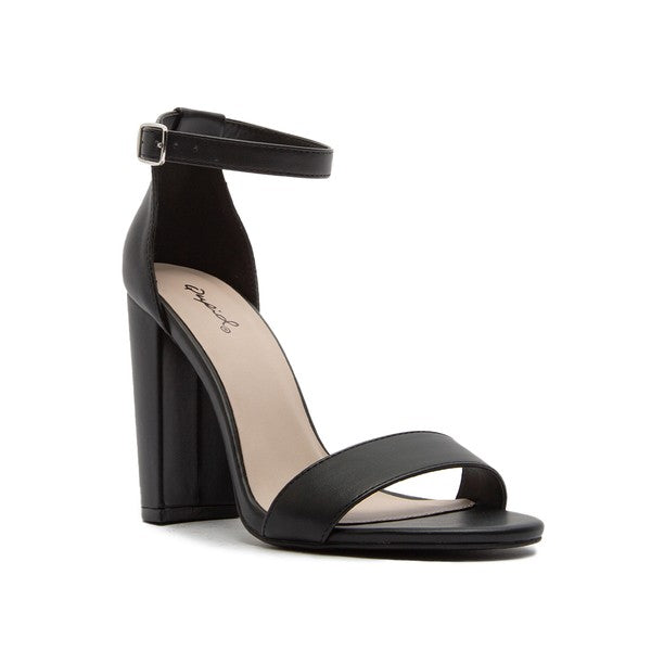 PU Black CASHMERE CHIC STRAP HEEL