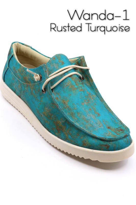 Rusted Turquoise Slip on Moccasin sneaker