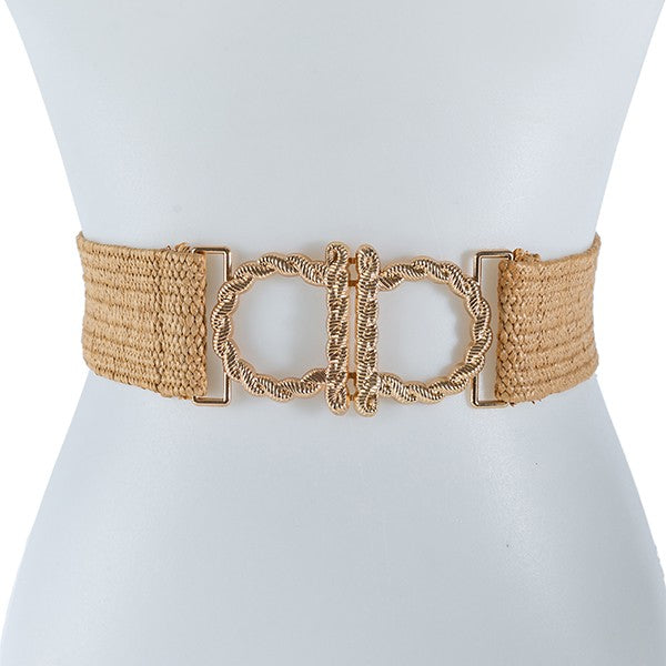 Khaki STRAW FASHION ONE SIZE BELT