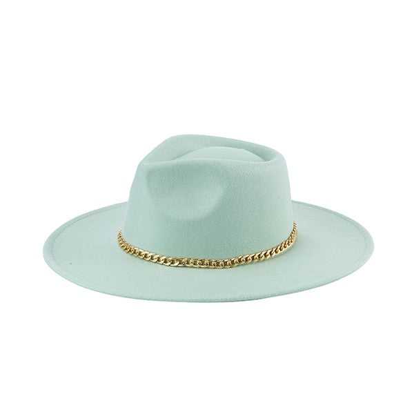 FASHIONISTA CHAIN FEDORA WITH GOLD CHAIN