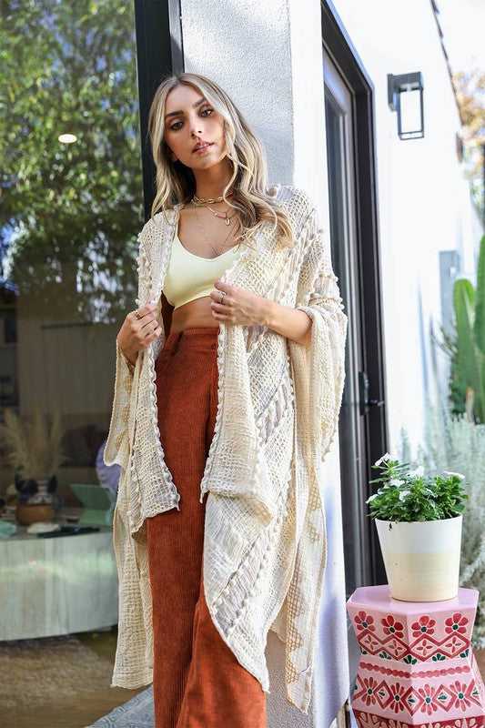  Embroidered Zig Zag Soft Kimono