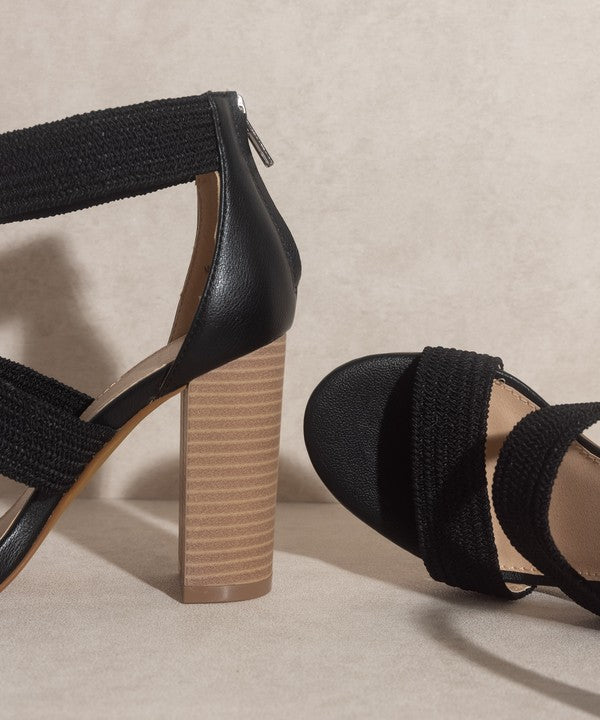 Black  Lifted Heel Sandal