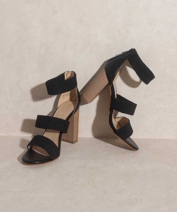 Black  Lifted Heel Sandal