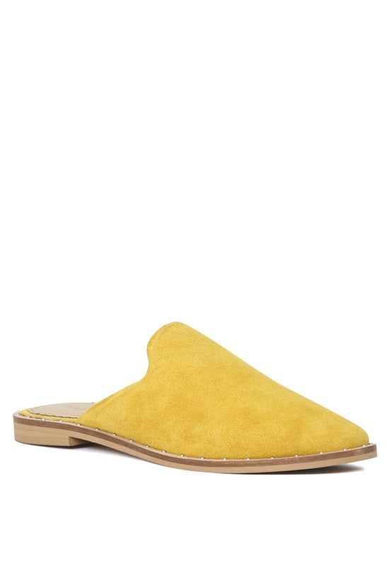 Yelllow SUEDE CANVAS MULES