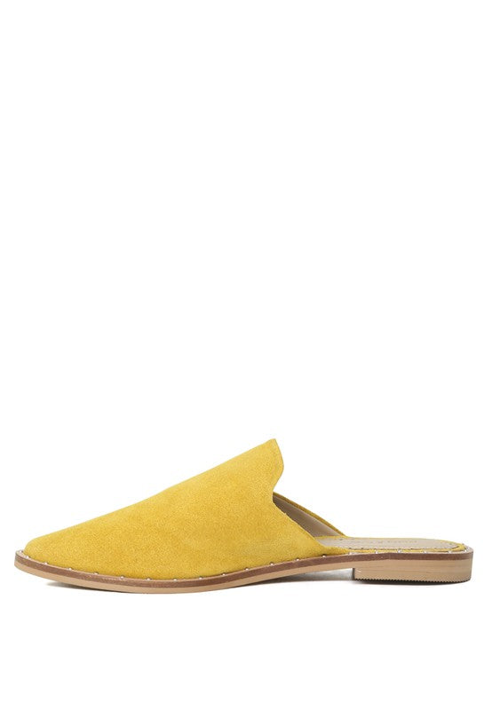 Yellow SUEDE CANVAS MULES