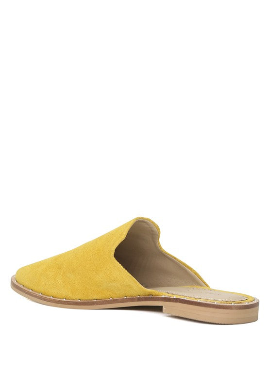 Yellow SUEDE CANVAS MULES