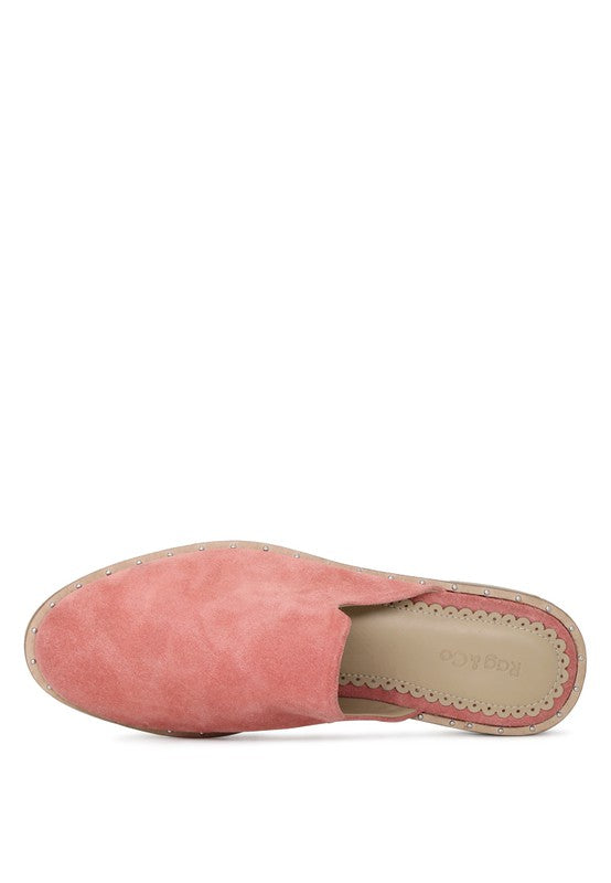 Dusty Pink SUEDE CANVAS MULES