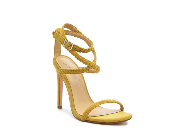 Yellow SUEDE STILETTO SLING-BACK SANDAL