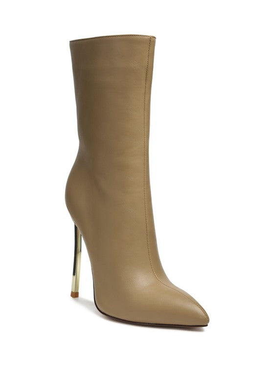 Taupe OVER THE ANKLE STILETTO BOOT