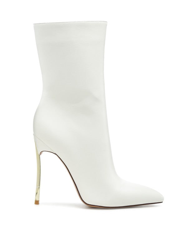 White OVER THE ANKLE STILETTO BOOT