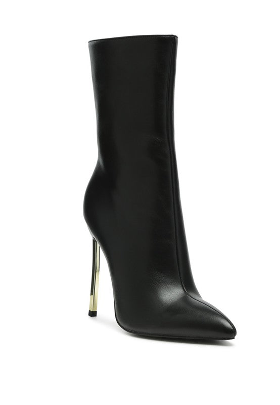 Black OVER THE ANKLE STILETTO BOOT