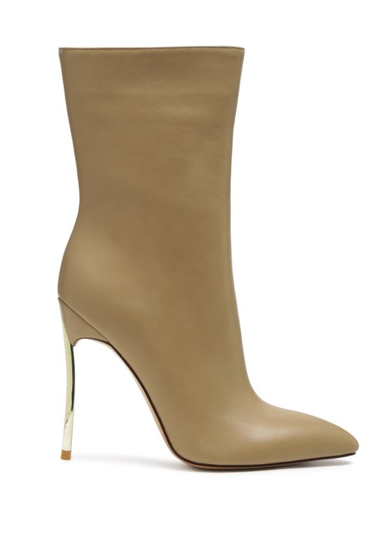 Taupe OVER THE ANKLE STILETTO BOOT