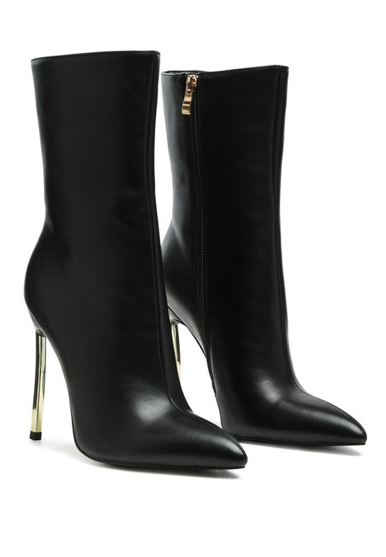 Black OVER THE ANKLE STILETTO BOOT