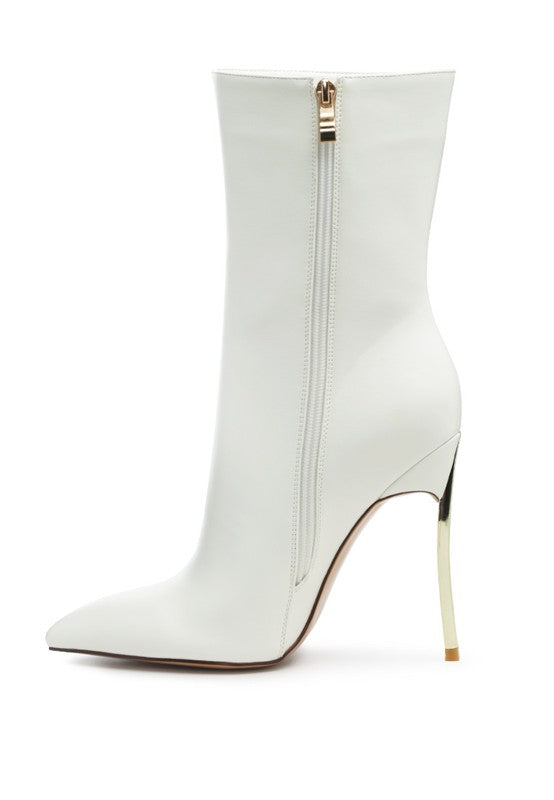 White OVER THE ANKLE STILETTO BOOT