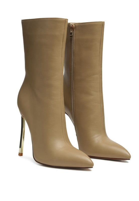 Taupe OVER THE ANKLE STILETTO BOOT