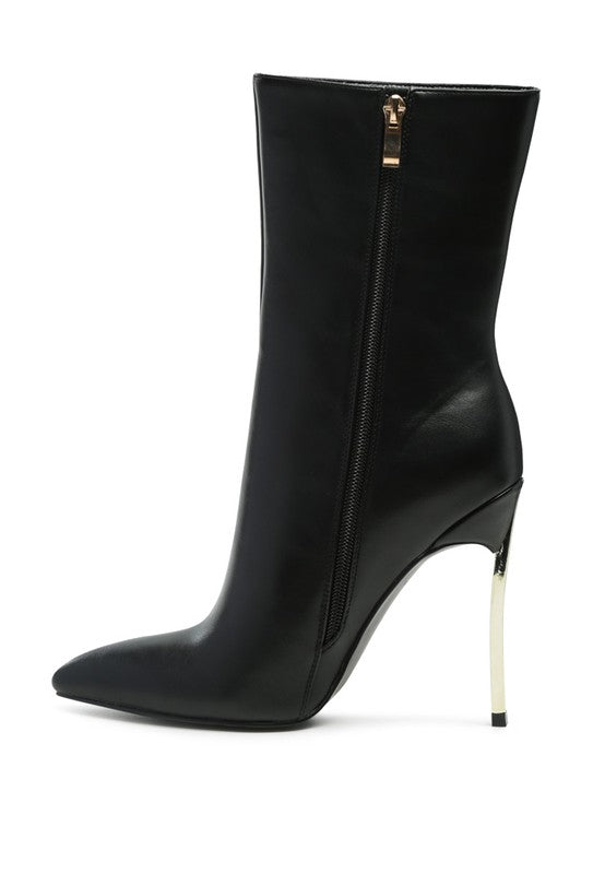 Black OVER THE ANKLE STILETTO BOOT
