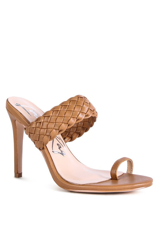 Mocca HIGH PERKS WOVEN STRAP TOE RING SANDALS