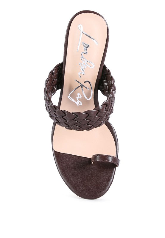 Espresso HIGH PERKS WOVEN STRAP TOE RING SANDALS