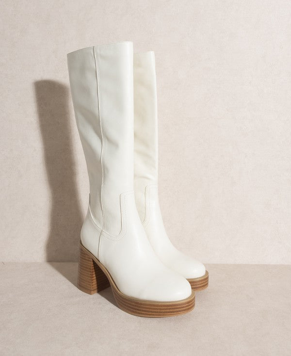 White Oasis Society Juniper - Platform Knee-High Boots