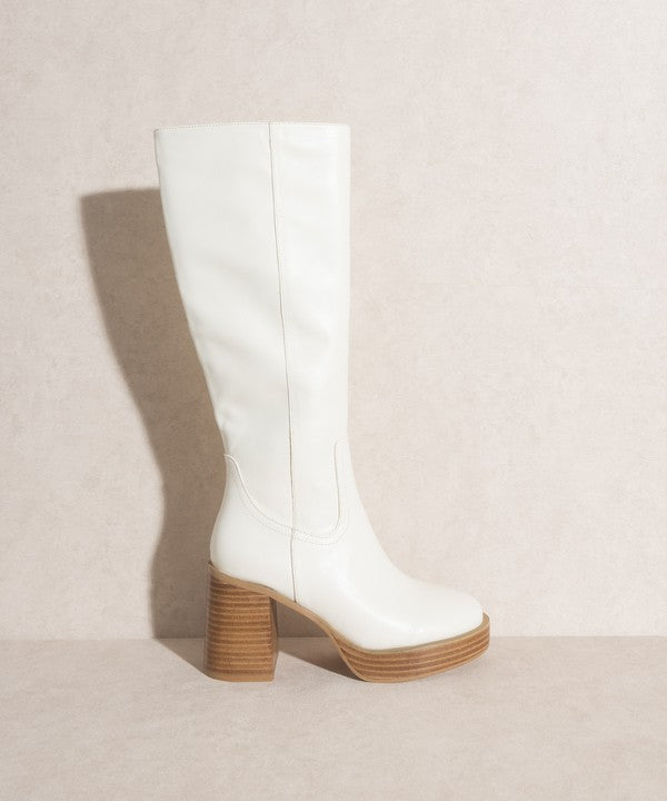 White Oasis Society Juniper - Platform Knee-High Boots