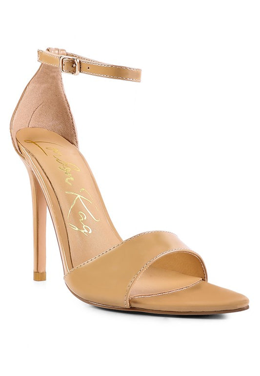 Latte ANKLE STRAP HIGH HEELED SANDALS