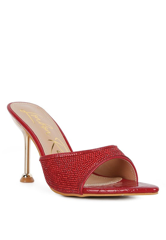 Red Sundai Diamante Ballroom Stiletto Sandals