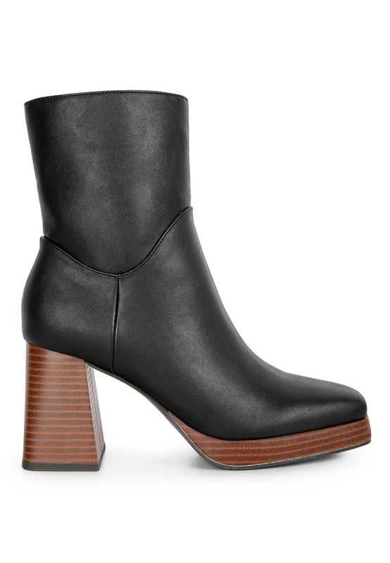Couts Black High Ankle Heel Boots