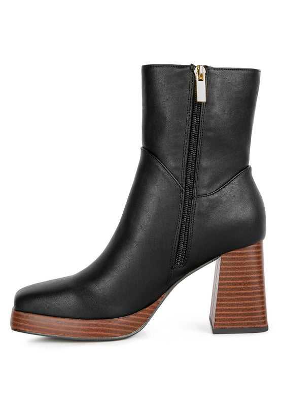 Couts Black High Ankle Heel Boots