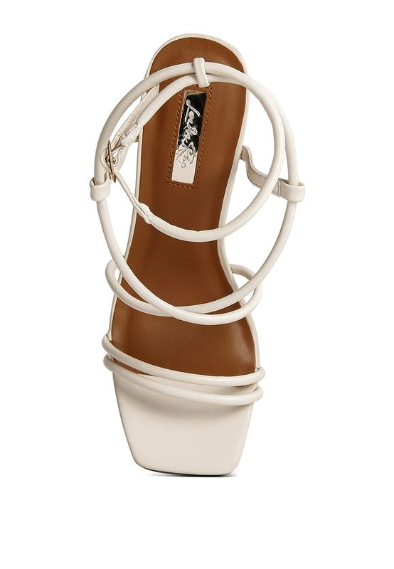White Ankle Strap Wedge Sandals