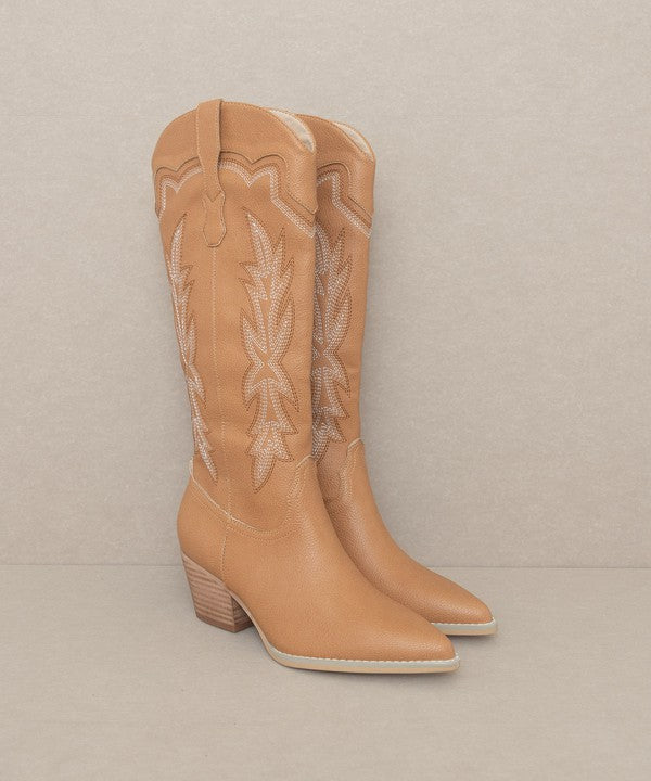 Camel Embroidered Cowboy Boot