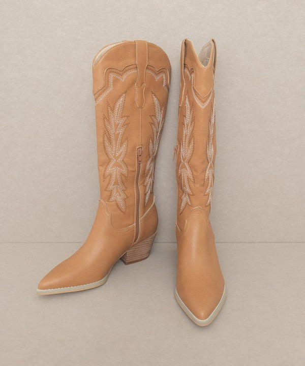 Camel Embroidered Cowboy Boot