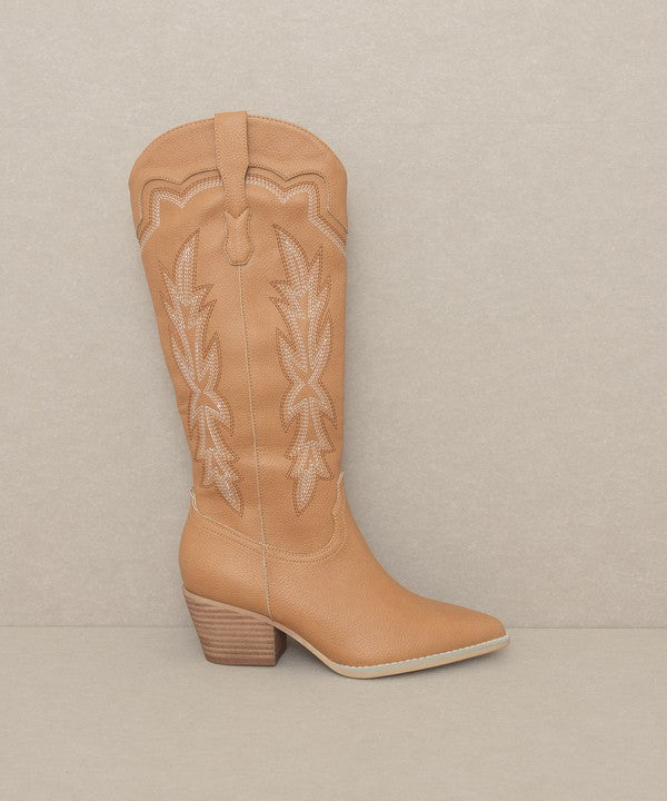 Camel Embroidered Cowboy Boot