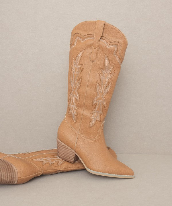 Camel Embroidered Cowboy Boot